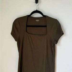 Old Navy Green Fitted Short Sleeve Tee